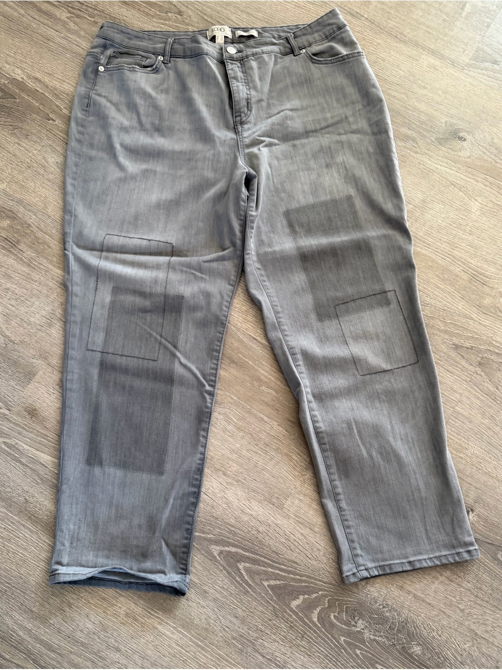 LOGO by Lori Goldstein Women's Gray Boyfriend Jeans Size 18W